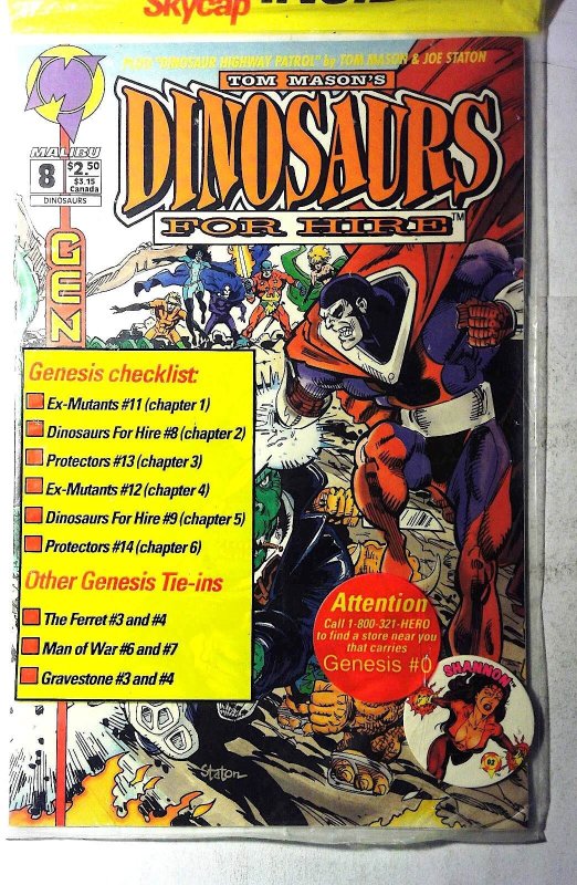 Dinosaurs for Hire #8 (1993) Malibu Comics 1st Print Comic Book