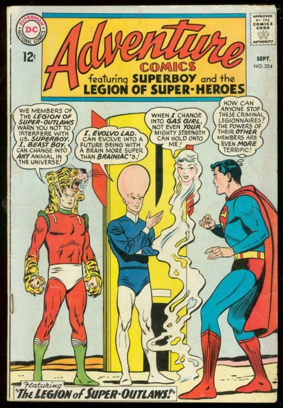 ADVENTURE COMICS #324-SUPERBOY- SUPER-OUTLAWS TIGER -very good VG