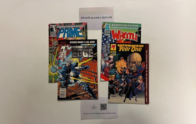 4 Malibu Comics Edge #1 Prime #5 Ultraverse #1 Wrath #1 25 JW9