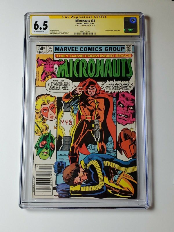 Micronauts #34 CGC SS 6.5 Signed By Bob Layton