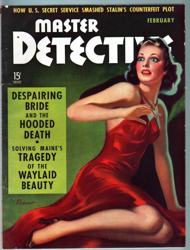 MASTER DETECTIVE FEB 1940-FN-STALIN'S COUNTERFEIT PLOT!-SPICY COVER FN