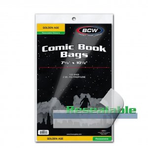 Resealable Golden Comic Bags 100 Bags per Pack