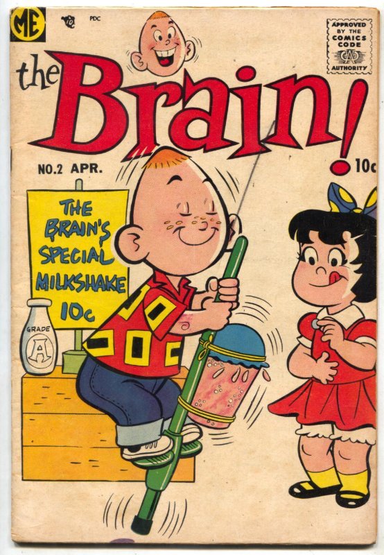 The Brain #2 1956- Pogo stick cover- FN-