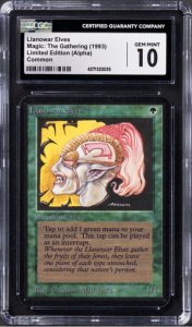 Magic the Gathering, Llanowar Elves, Alpha, CGC 10, Common