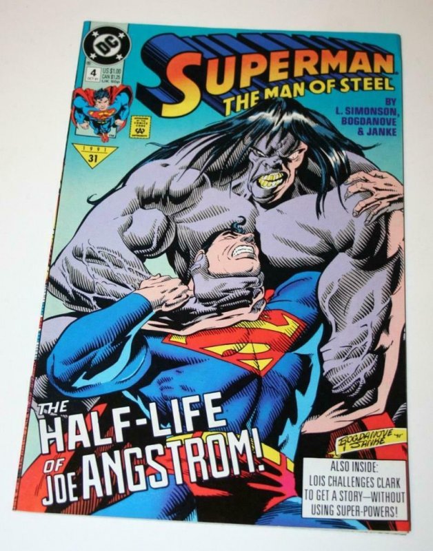 SUPERMAN MAN OF STEEL #4, VF/NM, Joe Angstrom, DC 1991  more DC in store