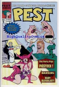 PEST COMICS #5, NM, Bargirl, FetusHead, Pigstock,1995, more Indy's in store