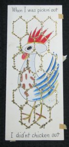 HAPPY FATHERS DAY I Did'nt Chicken Out Cartoon 5x12 Greeting Card Art #FD7692