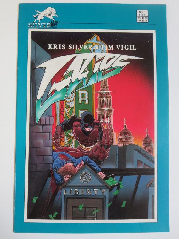 Grips #1 (Silverwolf 1986) Crazed Vigilante Comics! Signed by Tim Vigil