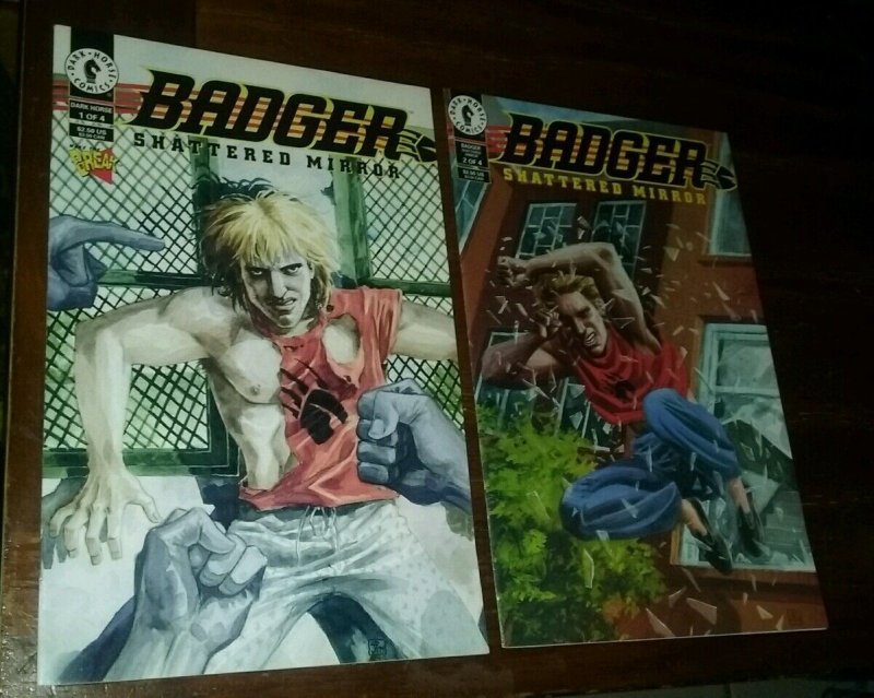 COMPLETE SET BADGER SHATTERED MIRROR #1-4 1994 DARK HORSE COMICS lot run series