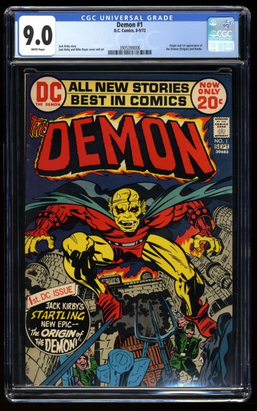 Demon #1 CGC VF/NM 9.0 White Pages 1st Appearance Etrigan!