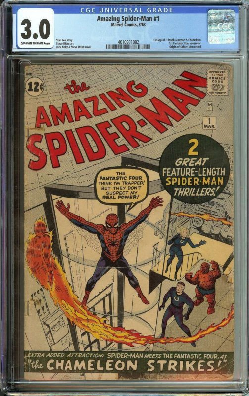 Amazing Spider-Man #1 (1963) CGC Graded 3.0- 1st Issue!