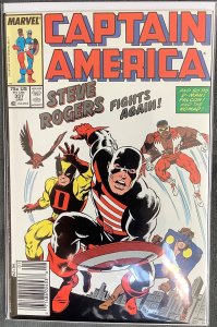 Captain America #337 -Newsstand Edition (1987) Steve Rodgers becomes The Captain