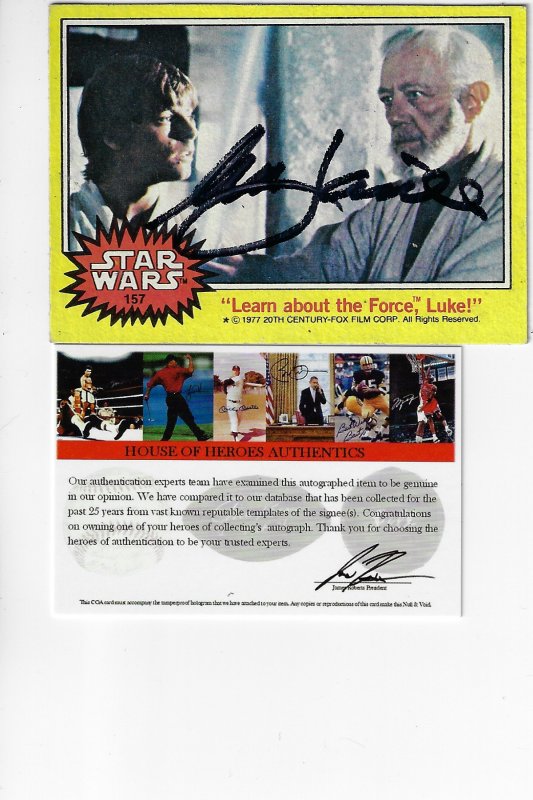 1977 Topps Star Wars  #157 - Signed by Mark Hamill