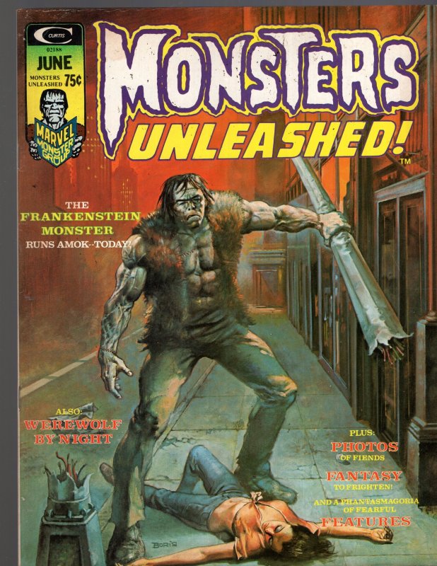 Monsters Unleashed! #6 (1974) THE FRANKENSTEIN MONSTER! Boris Valejo Cover