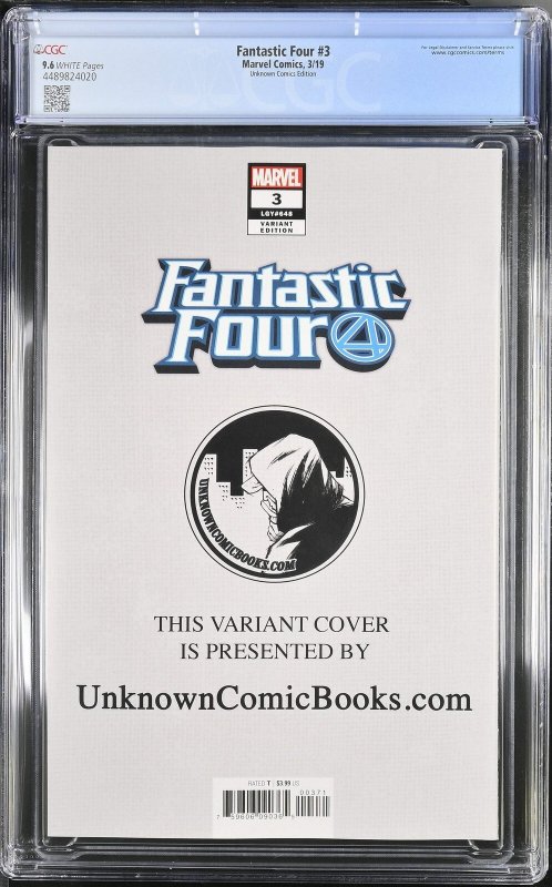 Fantastic Four (2019) #3 - CGC 9.6 - Unknown Comics Virgin Variant - Artgerm