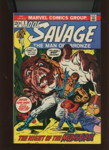 (1973) Doc Savage #5: BRONZE AGE! THE MONSTERS! (7.5/8.0)