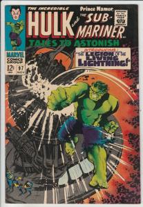 Tales to Astonish #97 (Nov-67) VF- High-Grade Incredible Hulk, Namor