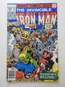 Iron Man #114 (1978) vs Arsenal! Sharp Fine/VF Condition!