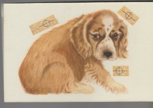 GET WELL SOON Cute Sad Puppy Dog 7.5x5 Greeting Card Art #C1682