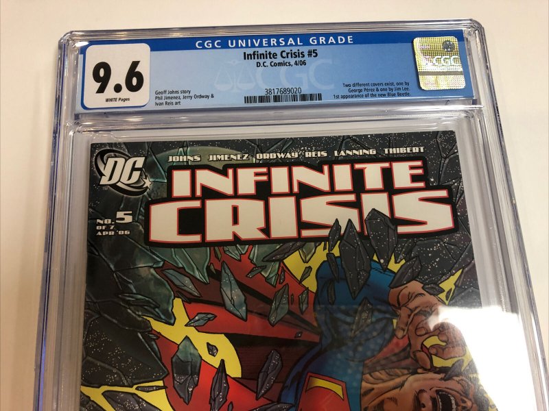 Infinite Crisis (2006) # 5 (CGC 9.6 WP) | 1st App New Blue Beetle | Perez Cover!