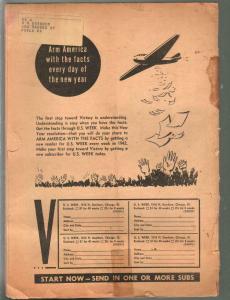 US Week 1/3/1942-Winston Churchill-WWII era-newsprint-Hitler cartoon-FR/G