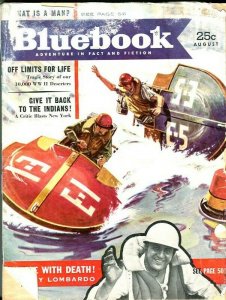 BLUE BOOK PULP-AUGUST 1953-G-BLOCK COVER-NELSON BOND-GUY LOMBARDO-KEITH G