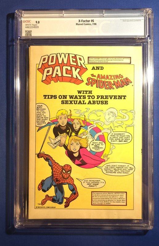 X-Factor #6 CGC 9.0 (Marvel Comics July 1986) 1st Full App. Of Apocalypse
