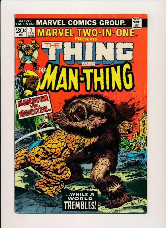 Marvel THE THING & THE MAN-THING Vol 1. #1 Jan 1974 FINE- (PF428) 