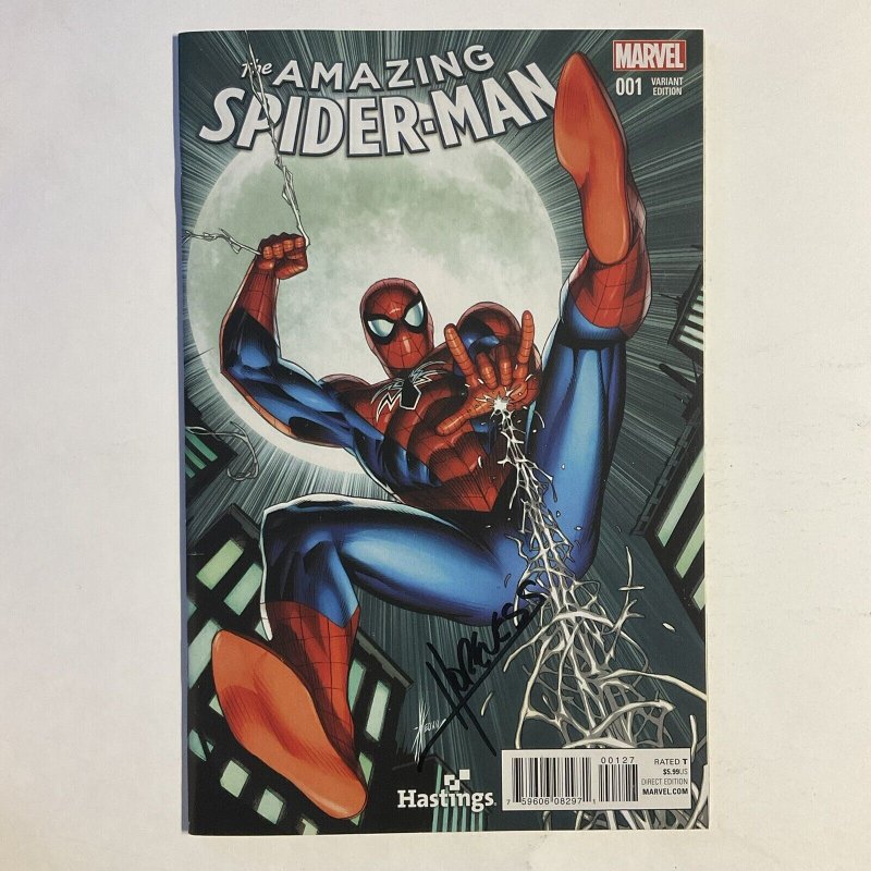 Amazing Spider-Man 1 2015 Signed by Dennis Hopeless Variant Marvel NM near mint