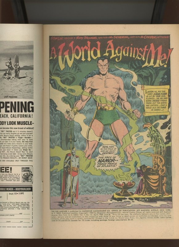 (1969) The Sub-Mariner #12: SILVER AGE! KEY ISSUE! COMBINED SHIPPING! (8.0)