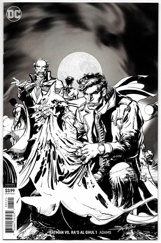 Batman vs Ras Al Ghul #1 Neal Adams B&W Variant (DC, 2019) NM