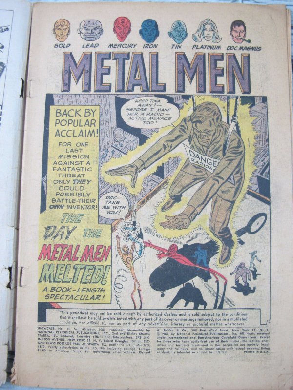 Showcase Presents Metal Men 1962 #40 DC Silver Age Comics G+