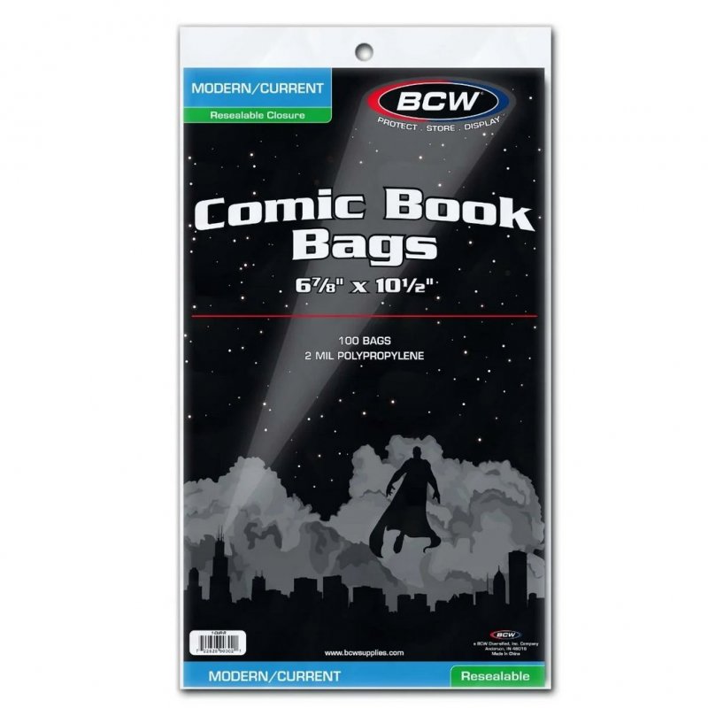 Resealable Current/Modern Comic Bags Pack of 100