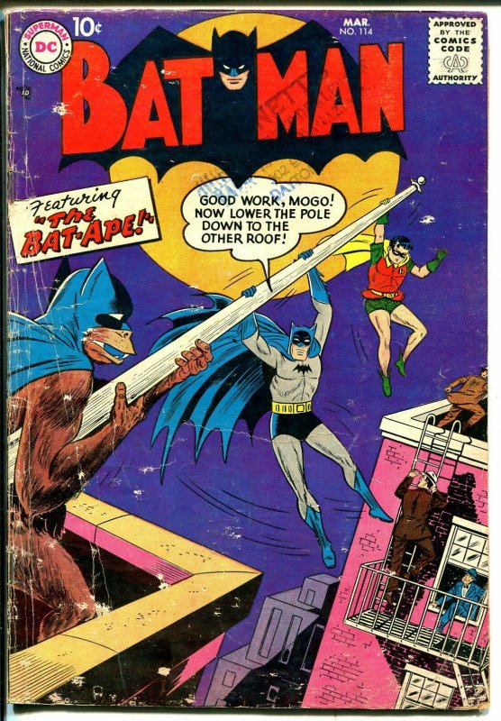 Bat Man #114 1958-DC-Bat-ape-robot splash panel-G+ 