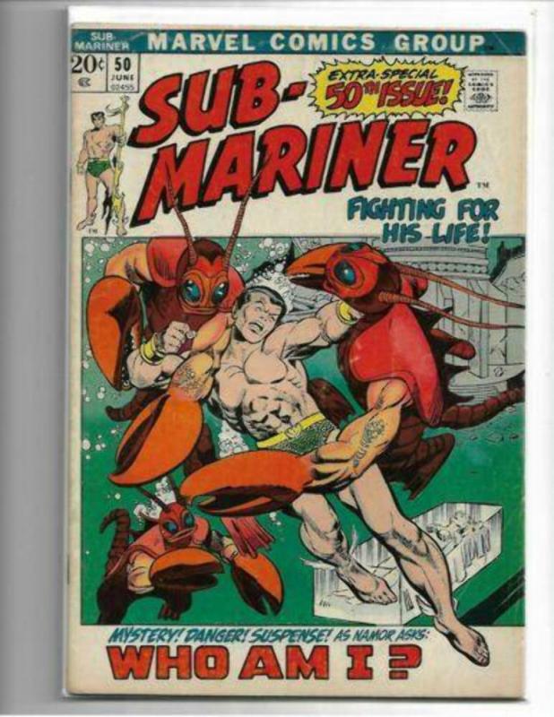 SUB-MARINER #50 - VG/FN - 1ST NAMORITA APP - LOW GRADE BRONZE AGE MARVEL KEY