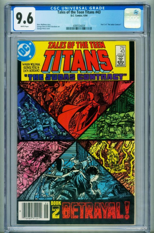 Tales Of The Teen Titans #43 CGC 9.6 1984- Judas Contract-NEWSSTAND-4080534004