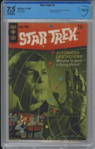 Star Trek 3 CBCS 7.5 VF- Gold Key 1968 Photo Cover! Leonard Nimoy Cover Not CGC