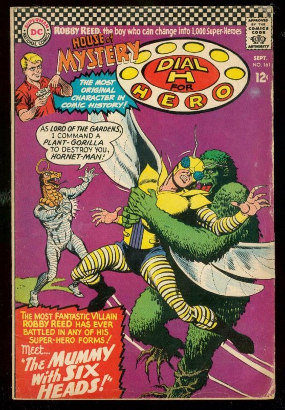 HOUSE OF MYSTERY #161 1966-DIAL H FOR HERO-MUMMY G/VG