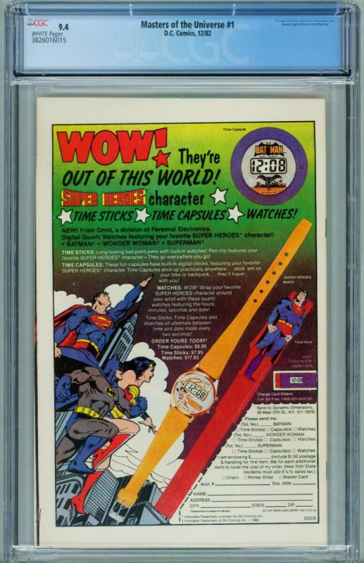 Masters of the Universe #1 CGC 9.4 // HE-MAN // comic book // DC // 1982