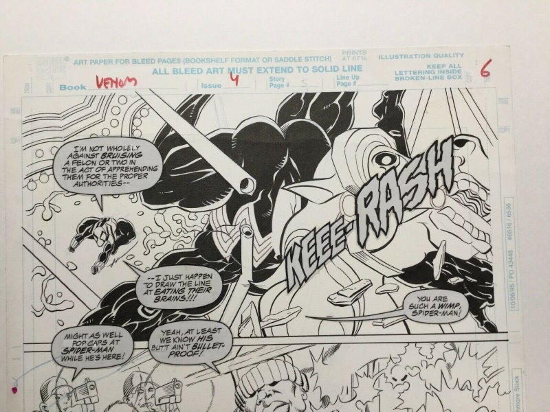 Venom Along Came A Spider Original Art Pg 6 1/2 Splash Joe St. Pierre Spider-man