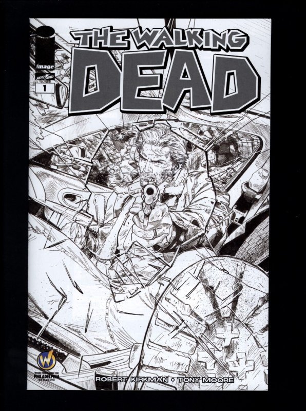 Walking Dead #1 Clay Mann Wizard World Philly B/W Sketch Variant
