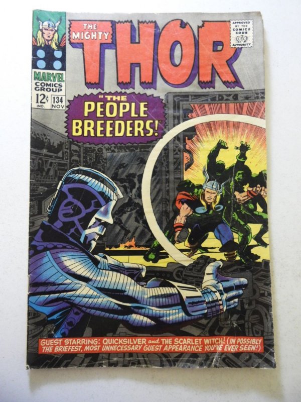 Thor #134 (1966) GD condition moisture stains