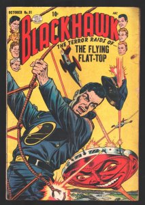 Blackhawk#81 1954-Blackhawk fights Flying Flat-Top-War menace & terror