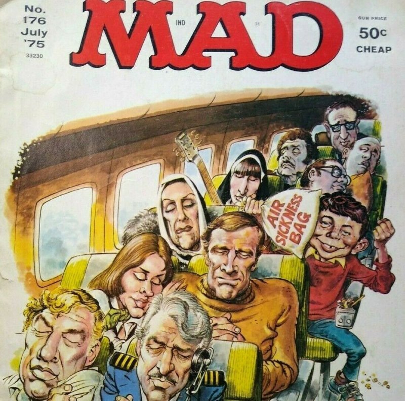 MAD Magazine July 1975 No 176 Airport Movie Fun Parody Humor Comic Satire Humor