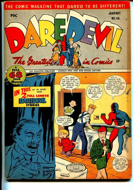 Daredevil #40 1947-Lev Gleason-2 Superhero stories-Charles Biro photo-FN