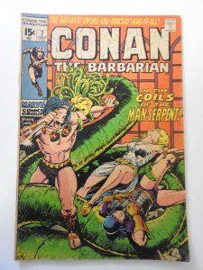 Conan the Barbarian #7 (1971) VG Condition cover detached top staple