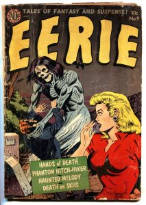 EERIE #9-1952 SID CHECK GHOUL STRANGULATION COVER-JOE KUBERT-comic book