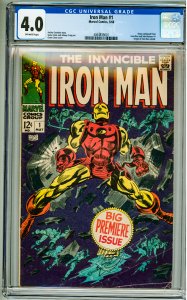 Iron Man #1 CGC 4.0! OW Pages!