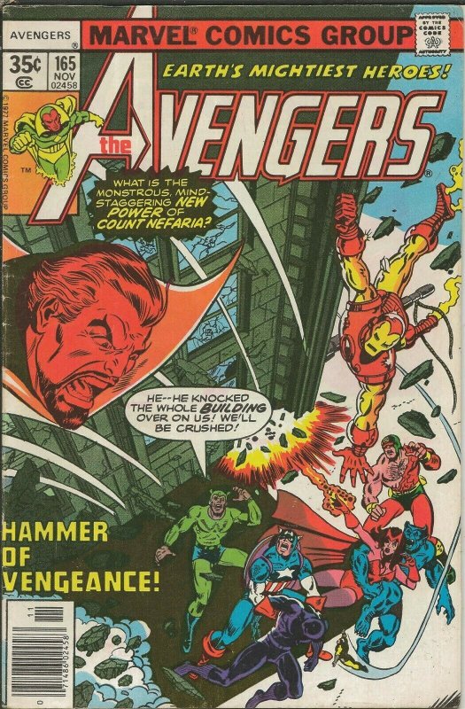 Avengers #165 ORIGINAL Vintage 1977 Marvel Comics 1st Henry Gyrich