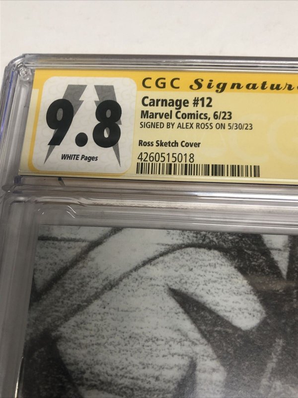 Carnage (2023) #12 (CGC 9.8 SS) Signed Alex Ross Sketch Cover 1:100